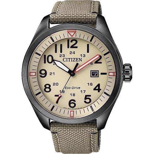 Image of Citizen Miltary mat IP sort quartz med Eco-Drive Herre ur, model AW5005-12X